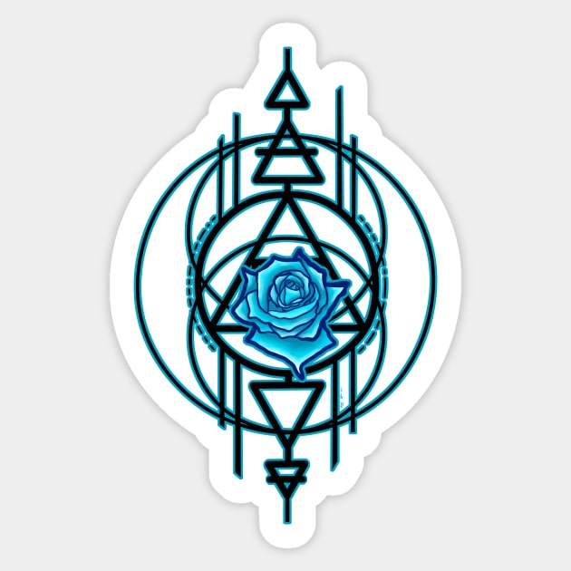 Blue Rose Sticker by faeforge